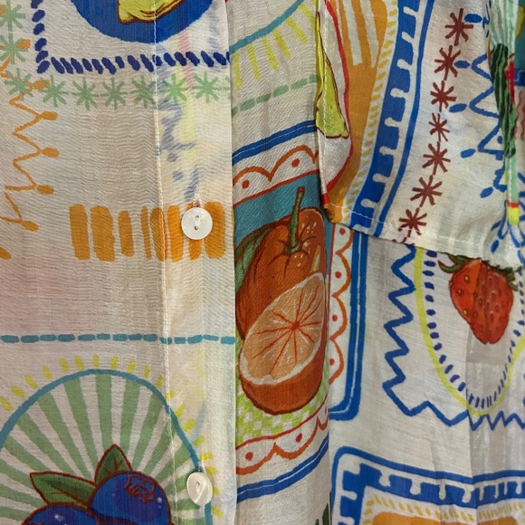 Tropical Fruit Women's Button-Up - Size L - Picture 2 of 4